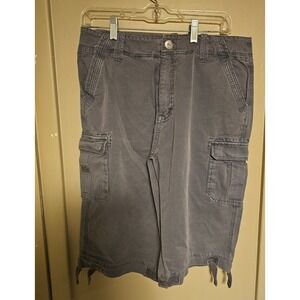 Buffalo David Bitton Mens Cargo Shorts Size 20 Gray Cotton Casual
